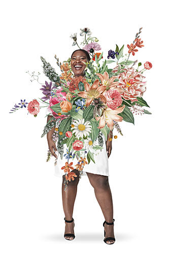 Vibrant Floral Woman Art Print