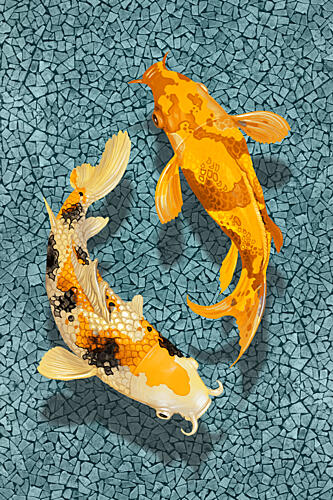 Yin Yang Koi Art Print