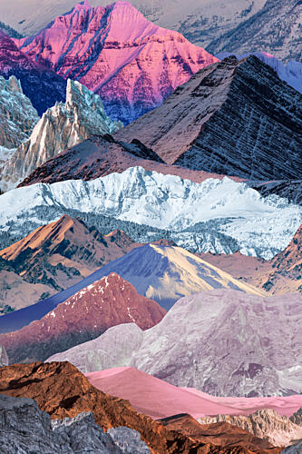 Vibrant Mountain Layers Art Print