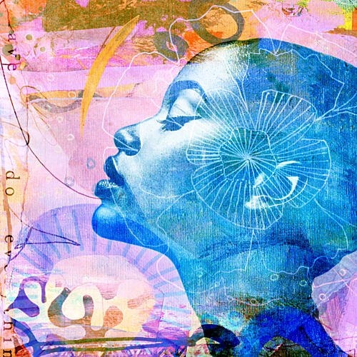 Meditative Blue Profile Art Print