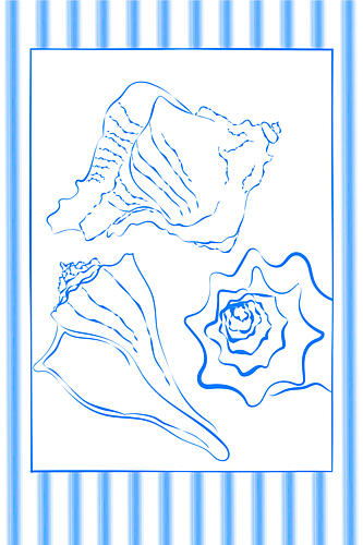 Blueseashellsno02 Art Print