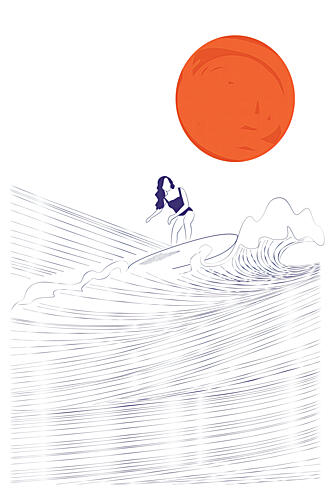 Sunsetsurfing Art Print