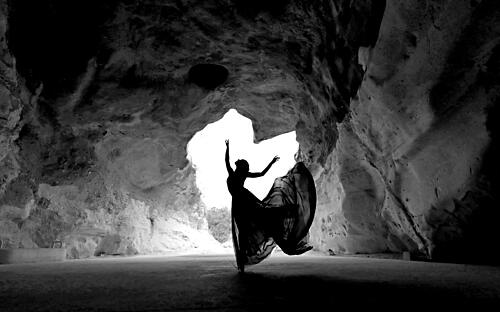 Ethereal Cave Dance Art Print by Amihay Shraga