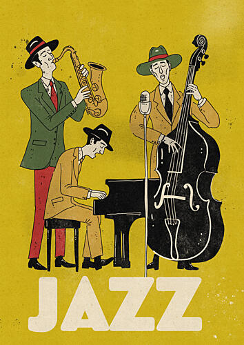 Swinging Jazz Band Art Print