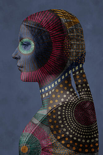 Abstract Patterned Portrait Art Print