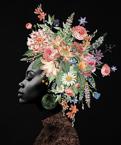 Elegant Floral Portrait Art Print