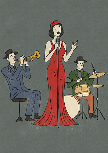 Jazz Club Singer Art Print