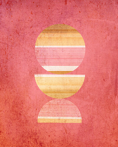 Modern Pink Gold Stack Gold Print