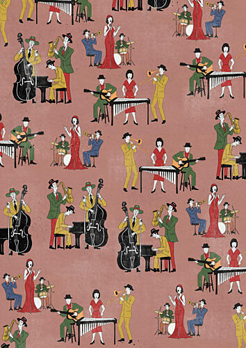 Art Deco Jazz Band Art Print