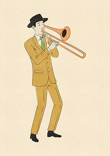 Jazz Trombone Player Art Print