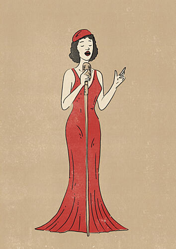 Vintage Jazz Singer Art Print