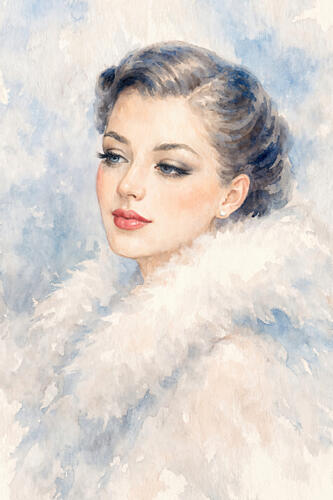 Elegant Winter Portrait Art Print