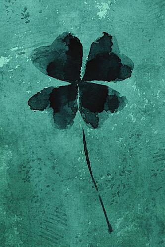 Lucky Teal Clover Art Print