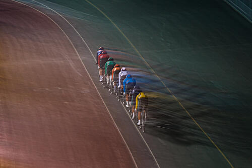 Velodrome Speed Blur Art Print by Unknown