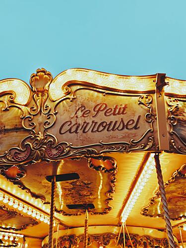 Golden Carousel Lights Gold Print