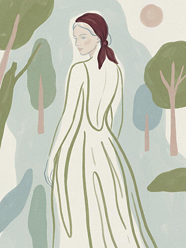 Serene Forest Woman Art Print