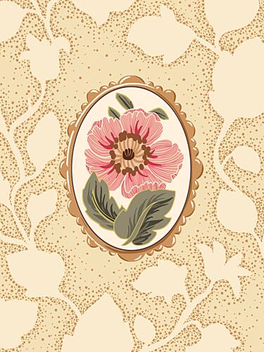 Delicate Floral Vignette Art Print
