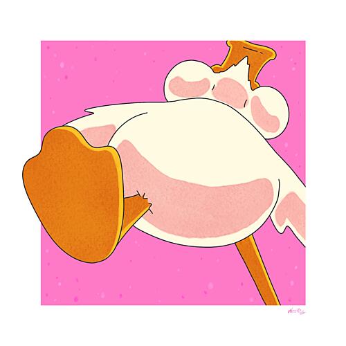 Playful Duck Crown Art Print by Nanna Paavig