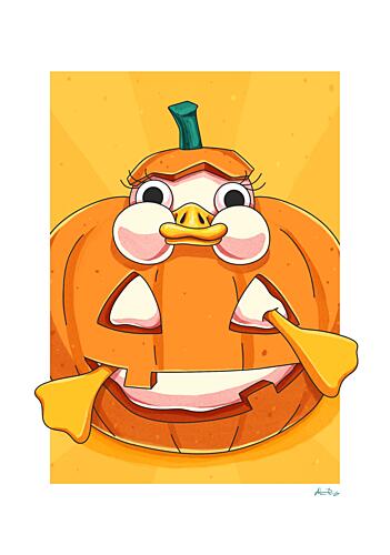 Cute Halloween Duck Art Print by Nanna Paavig