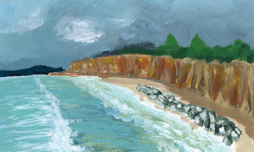 Stormy Coastal Landscape Art Print
