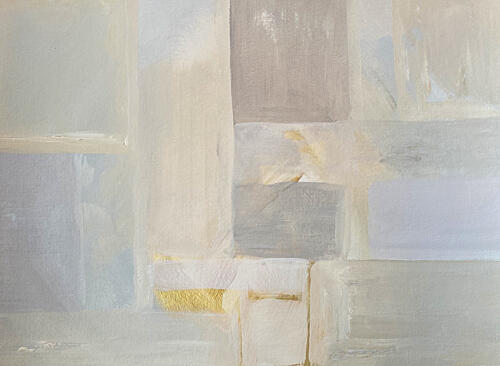 Soft Abstract Blocks Gold Print