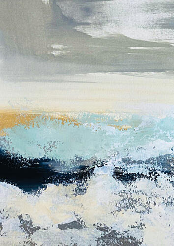 Golden Horizon Seascape Gold Print