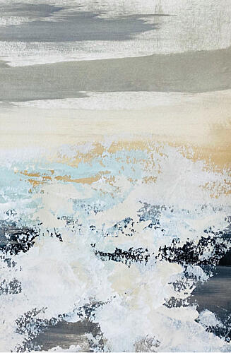 Abstract Ocean Waves Gold Print