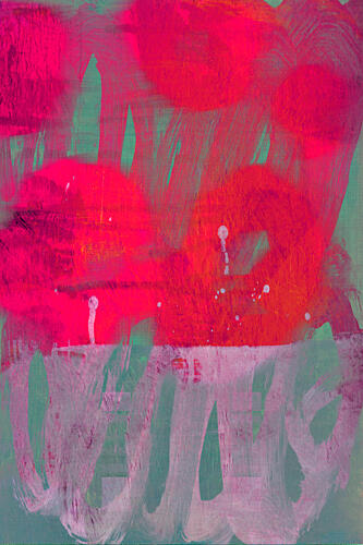 Vibrant Pink Abstract Art Print