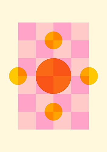 Retro Pink Orange Circles Art Print by Nanna Paavig