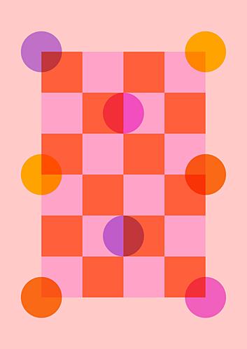Playful Geometric Circles Art Print by Nanna Paavig