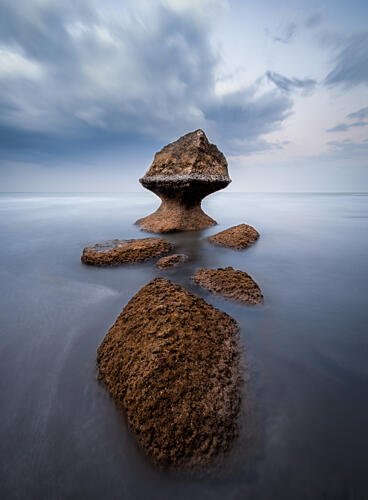 Mushroom Rock Seascape Art Print by Khalid Jamal