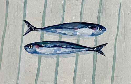 Two Blue Fish Art Print