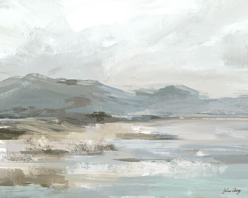 Gray Beige Seascape Art Print