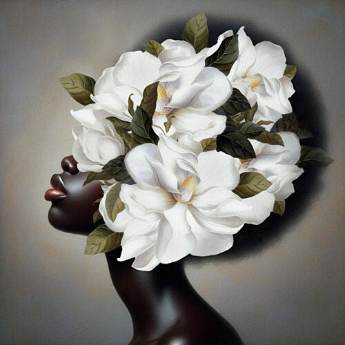 Magnolia Woman Profile Art Print