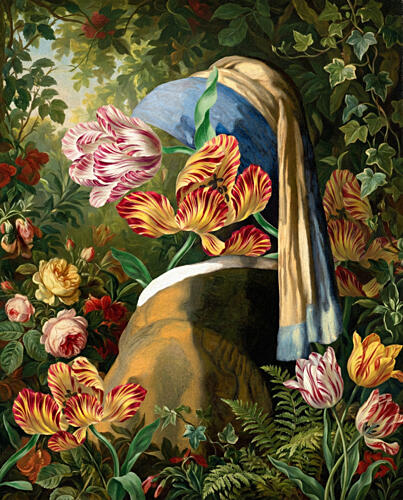 Mysterious Floral Portrait Art Print