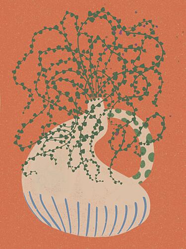 Green Trailing Plant Art Print