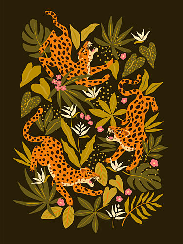 Wild Jungle Leopards Art Print