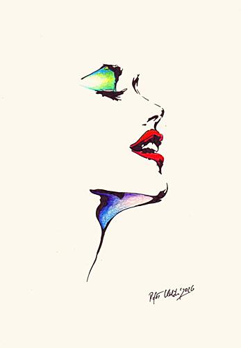 Vibrant Beauty Profile Art Print