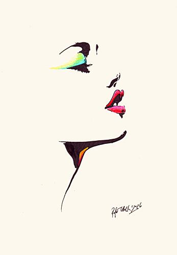 Vibrant Beauty Profile Pop art reproduction