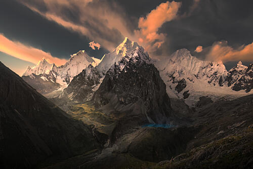 Majestic Golden Mountain Peaks Gold Print