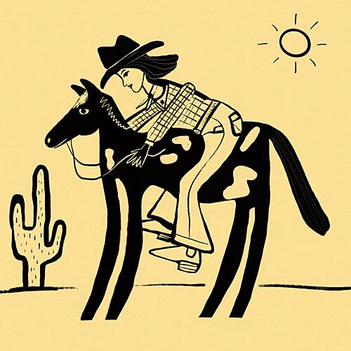 Cowgirl Desert Ride Art Print