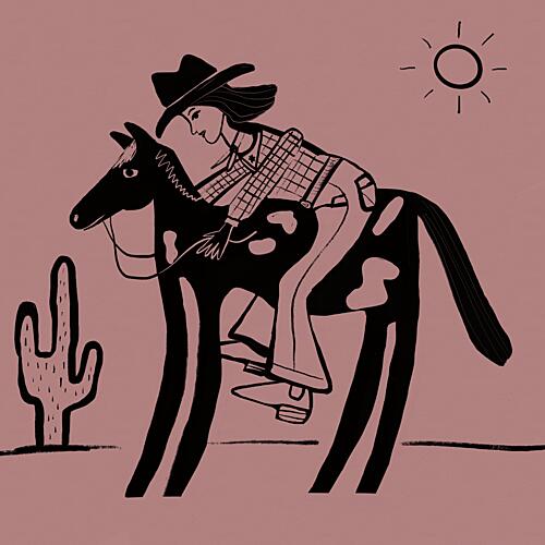 Cowgirl Desert Journey Art Print
