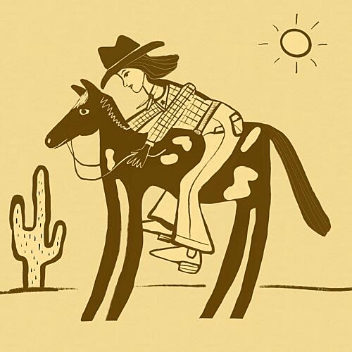 Desert Cowgirl Ride Art Print