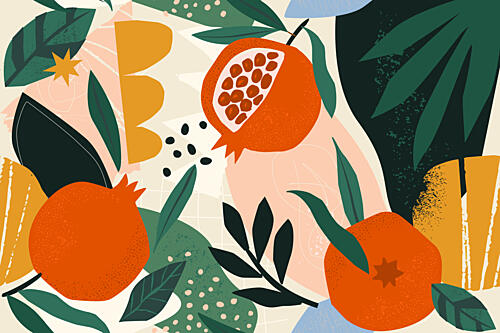 Vibrant Pomegranate Harvest Art Print