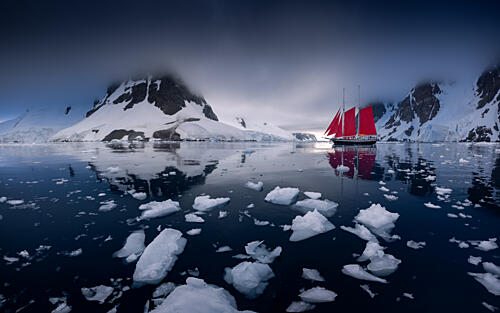 Schooner Elsi in the Lemaire Channel Art Print
