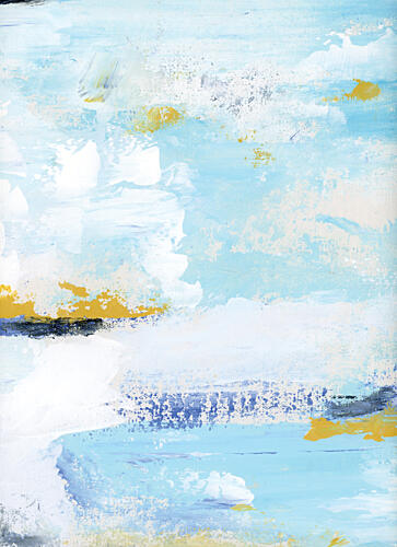Serene Blue Gold Abstract Gold Print