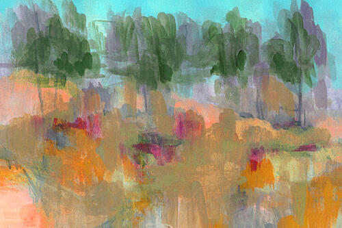 Vibrant Autumn Landscape Art Print