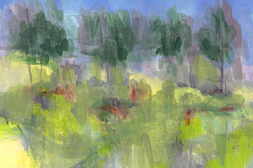 Serene Forest Impression Art Print