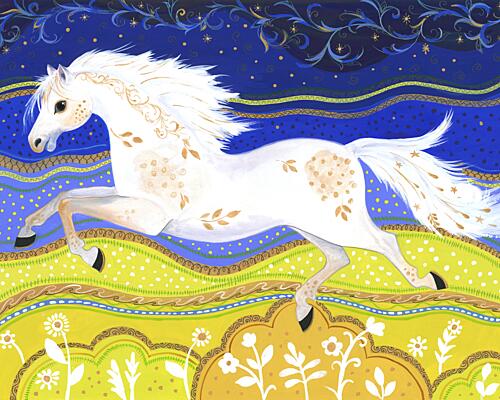 Galloping Gilded Horse Art Print