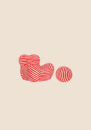 Playful Striped Shapes Art Print by Greywork.Studio Eirini Gerakidou